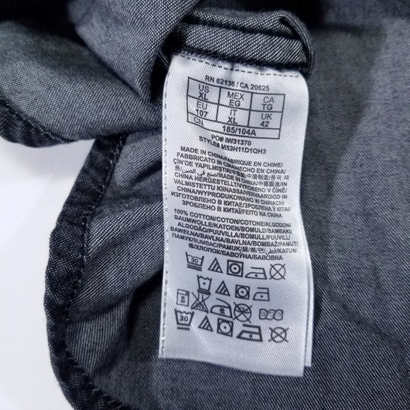 Guess Grey Faded-Design Full Button-Up Shirt - Picture 11 of 13